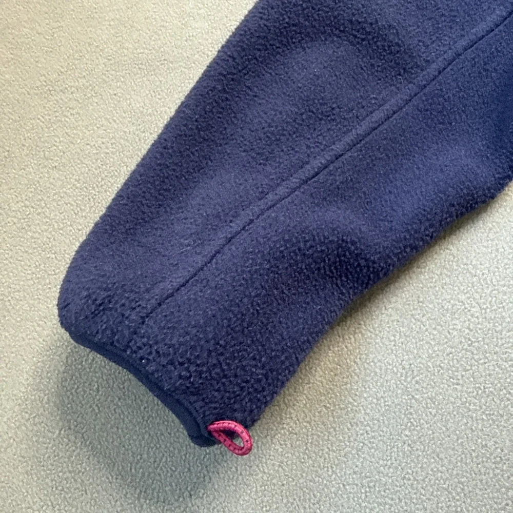VTG LL Bean‎ Fleece Jacket Womens Petite Small Navy Full Zip Polartec Boxy Cozy